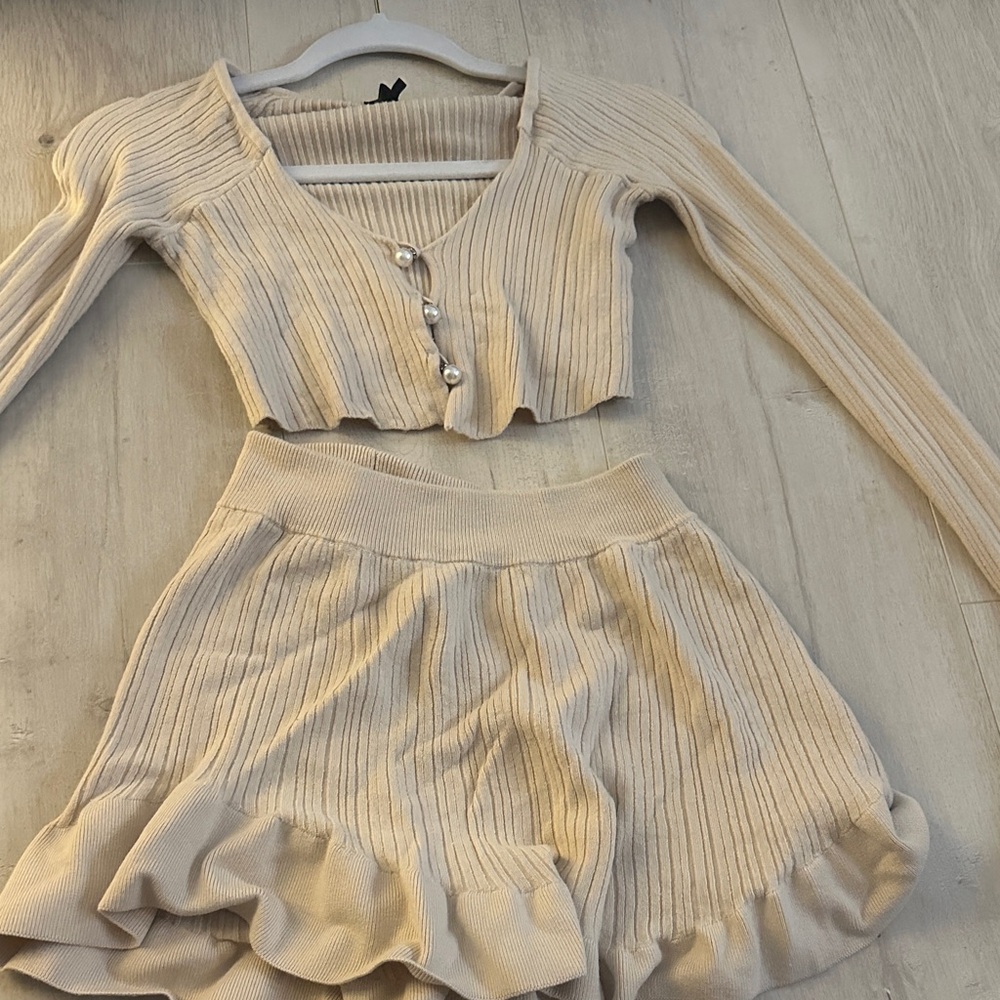 REVOLVE Cream Ribbed Knit Set - Picture 8 of 11